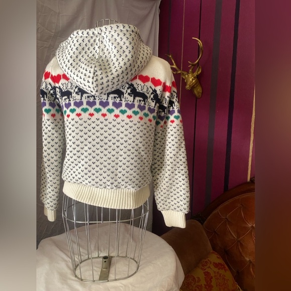 Sherpa-Lined,  Cozy,  80s, Unicorns and Hearts Jacket, Size Small - Picture 3 of 5